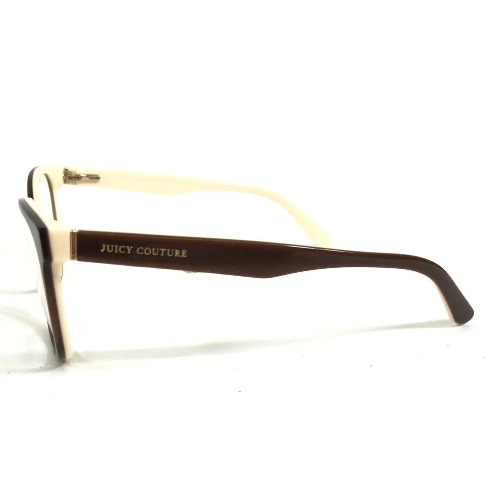 Juicy Couture Eyeglasses Frames JU170 PC2 Brown Ivory Cat Eye Full Rim 52-17-135